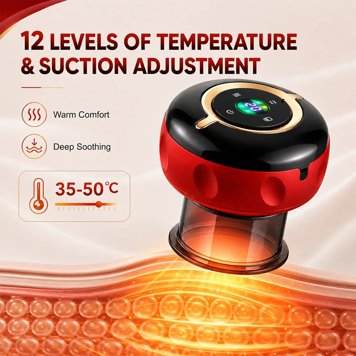 Jitesy Electric Cupping Massager With Heat And Microcurrent Therapy