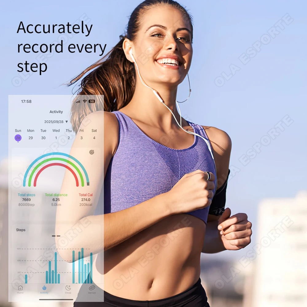 Smart Ring With LED Time Display And Health Monitoring