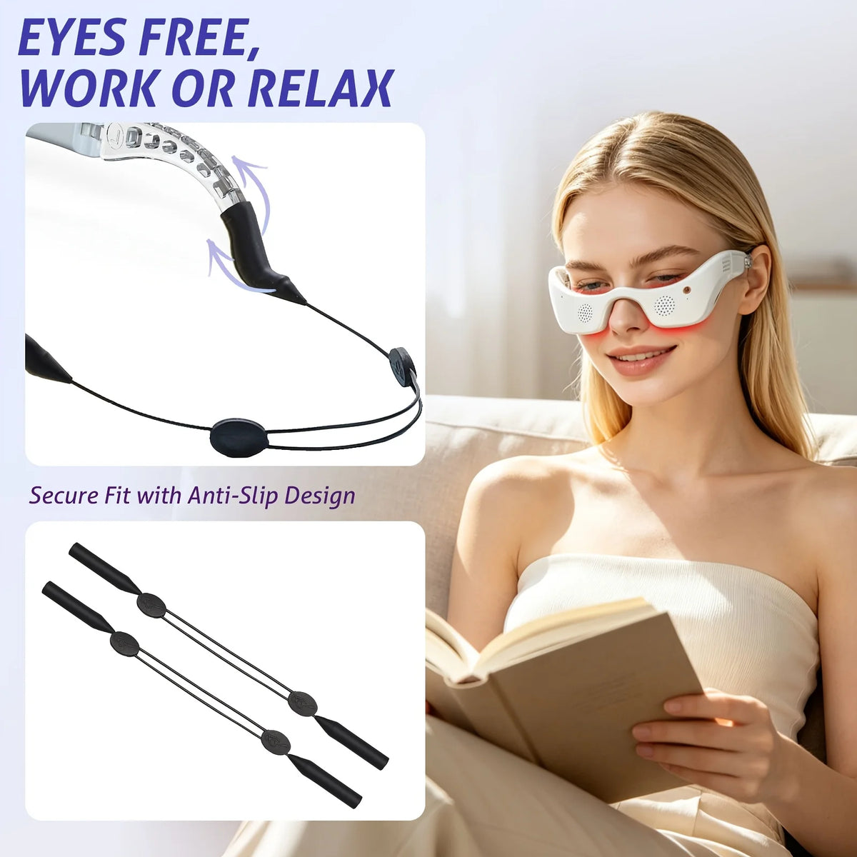 Jitesy LED Eye Massager With Heat Cooling And Light Therapy