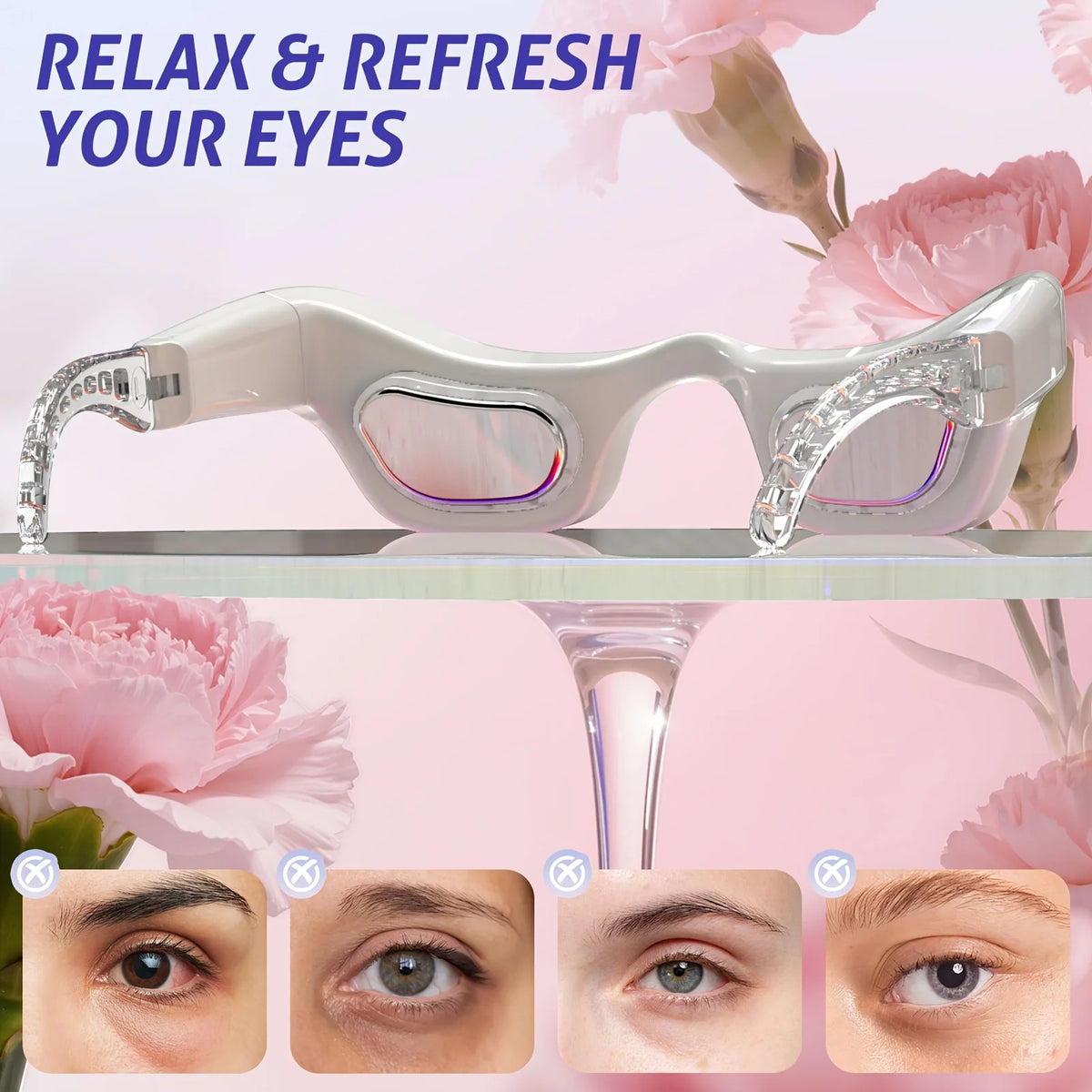 Jitesy LED Eye Massager With Heat Cooling And Light Therapy