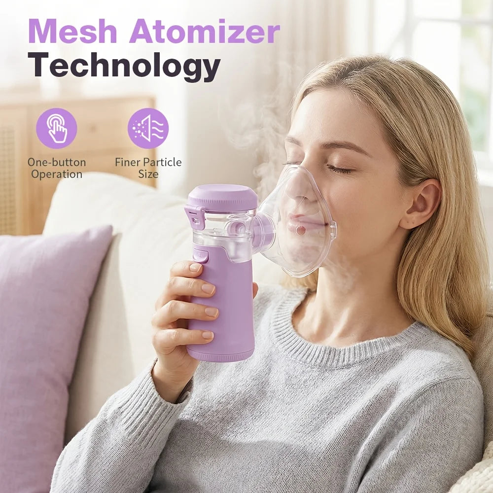 Jitesy Portable Mesh Nebulizer Machine with Handheld Inhaler Kit