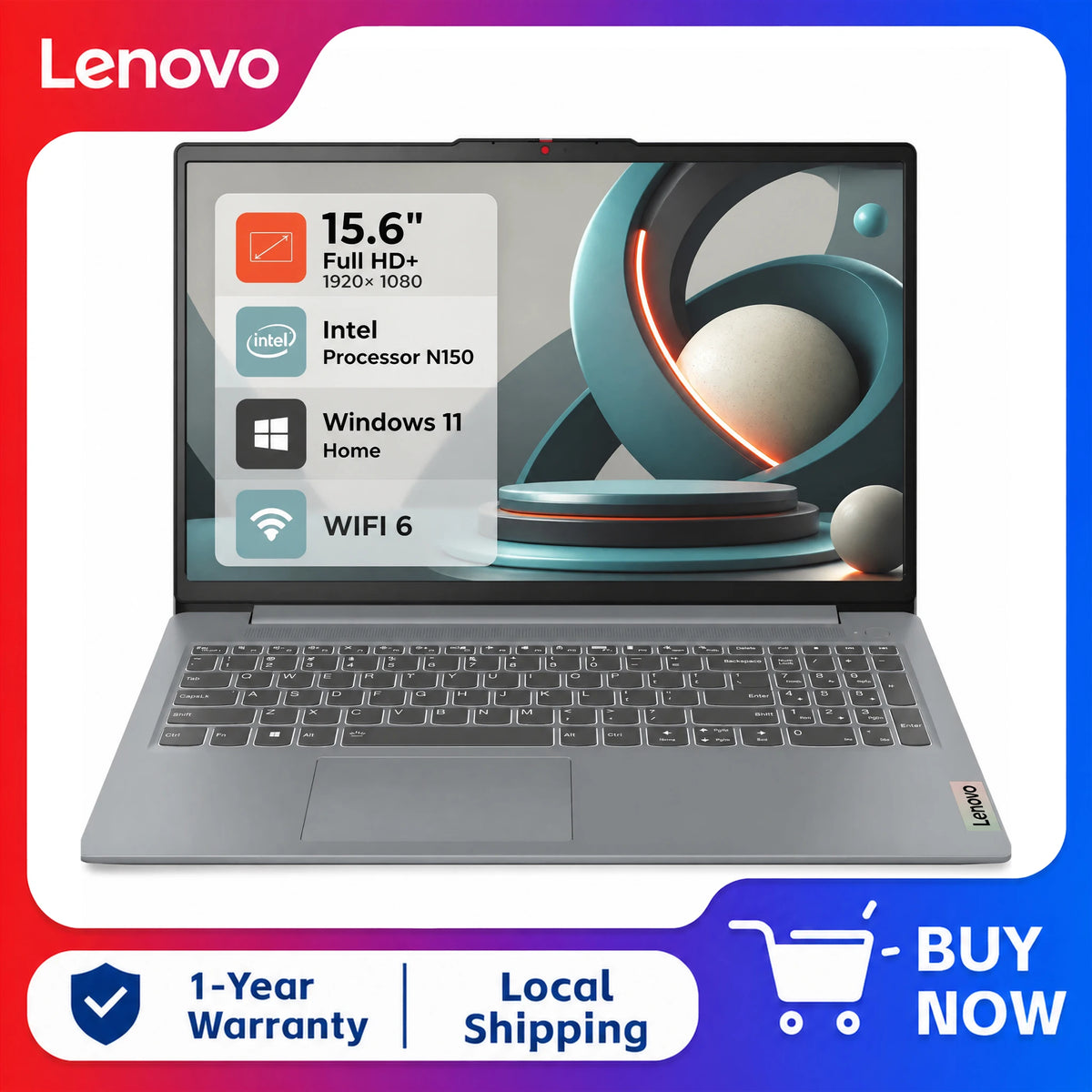 Lenovo IdeaPad Slim 3i Intel N100 Laptop With Windows 11 Home