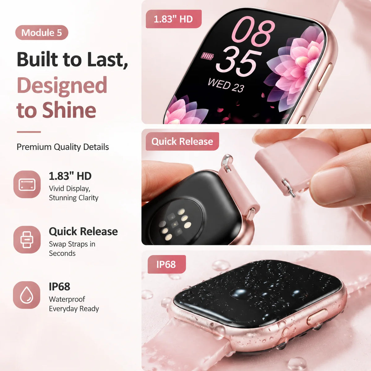 Smart Fitness Watch With Heart Rate Sleep And Sports Tracking