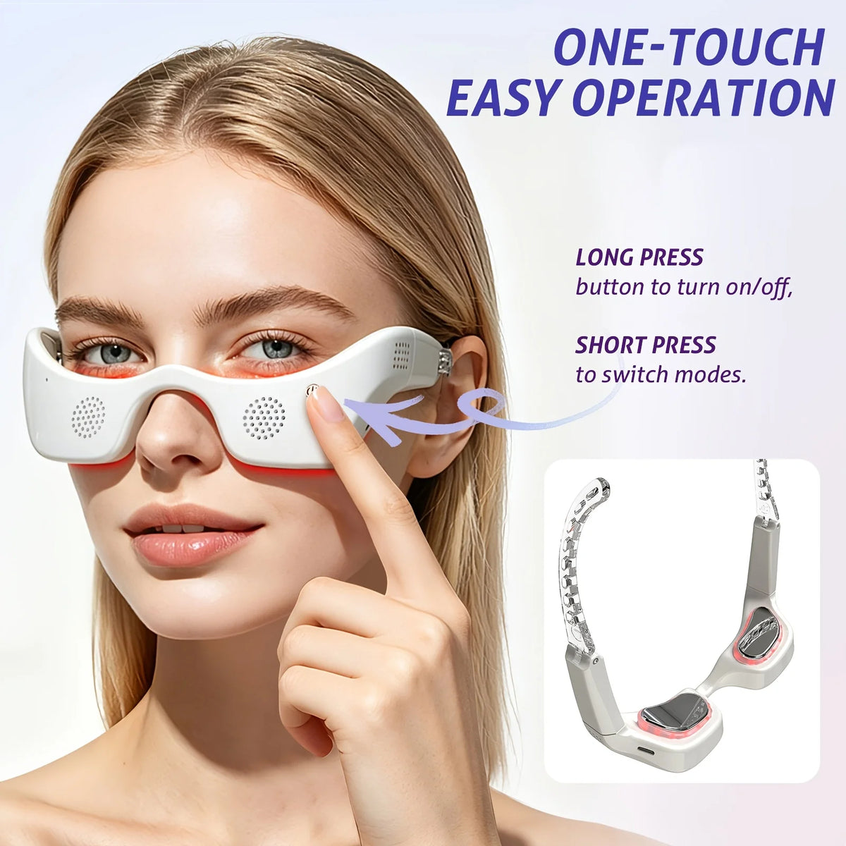 Jitesy LED Eye Massager With Heat Cooling And Light Therapy