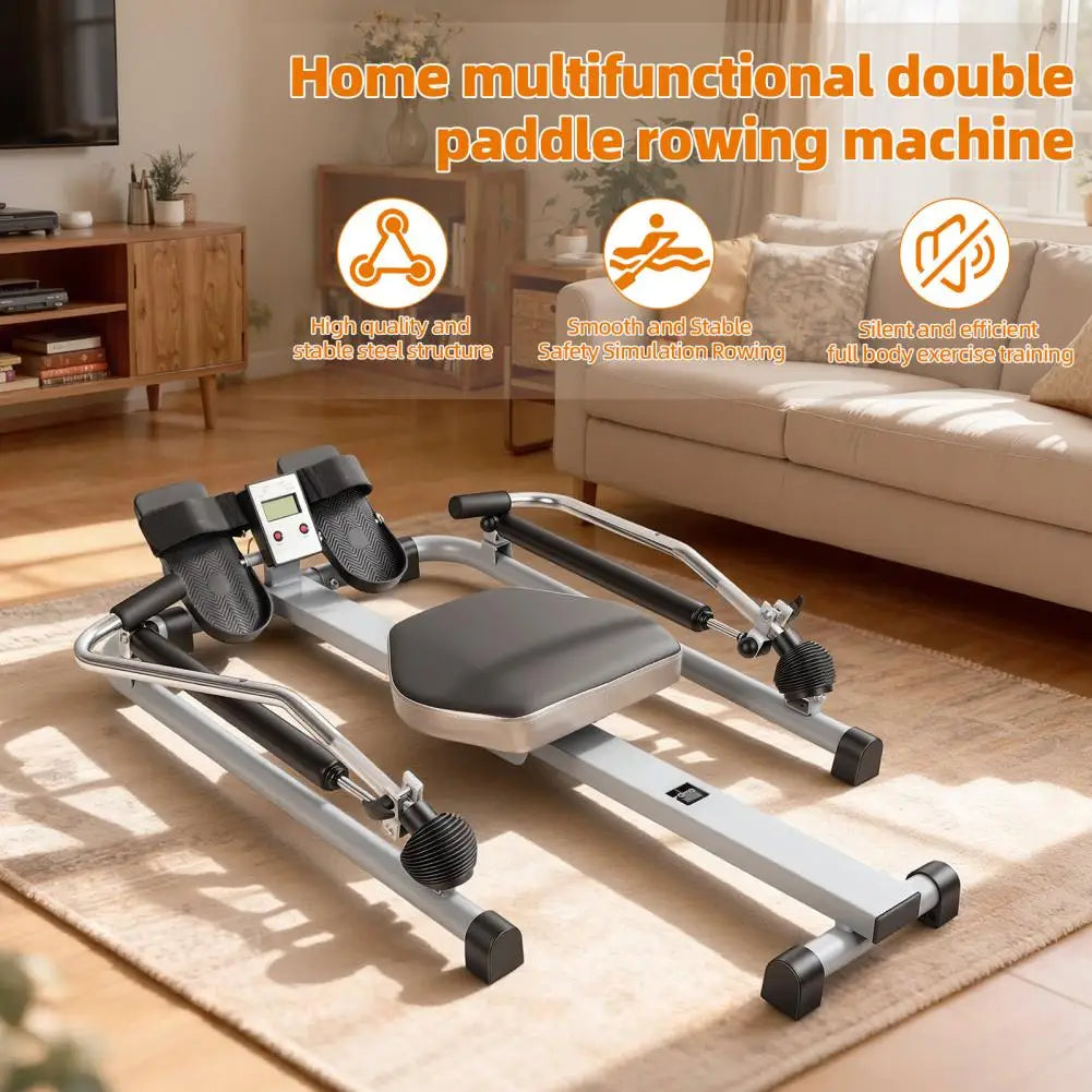 Home Hydraulic Rowing Machine With LCD Monitor And Adjustable Resistance