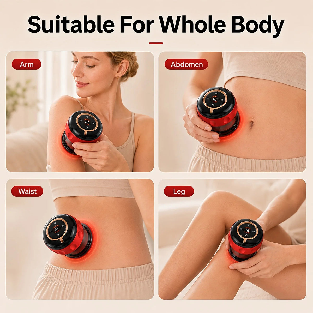 Jitesy Electric Cupping Massager With Heat And Microcurrent Therapy