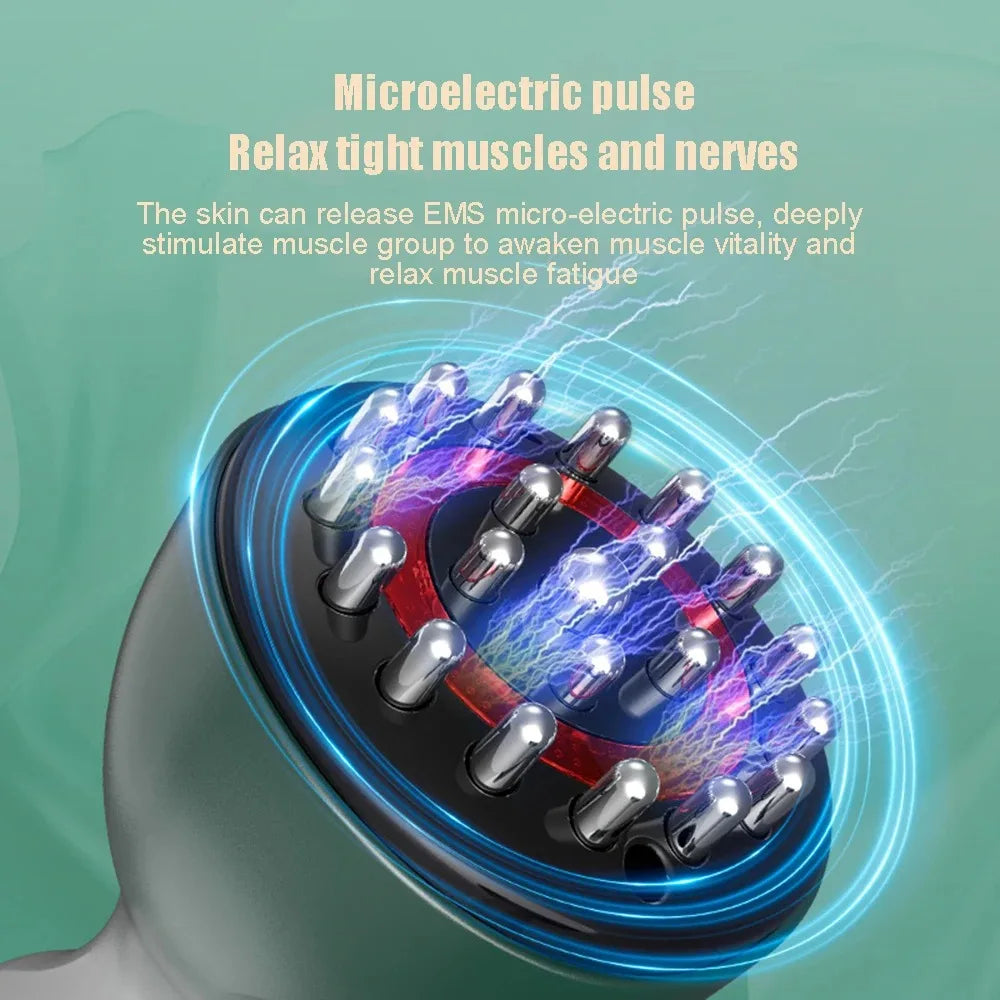 Jitesy Electric Meridian Brush Neck Massager With Heat And Vibration