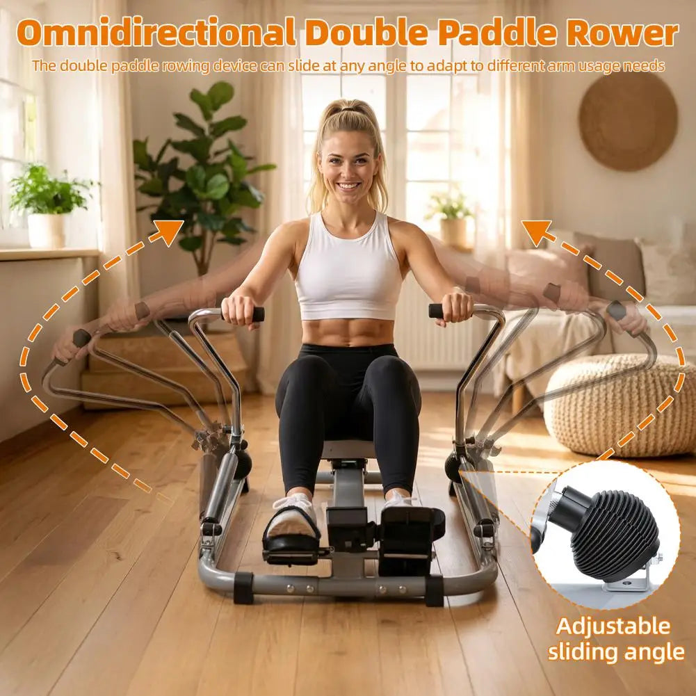 Home Hydraulic Rowing Machine With LCD Monitor And Adjustable Resistance