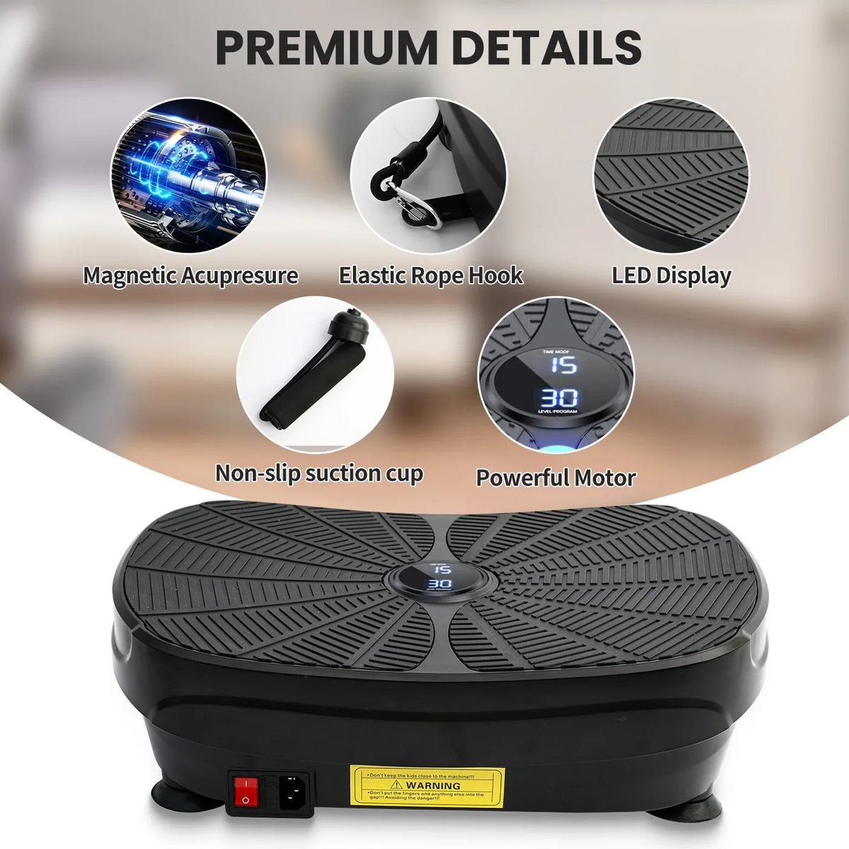Portable Vibration Plate Exercise Machine for Full Body Fitness Training