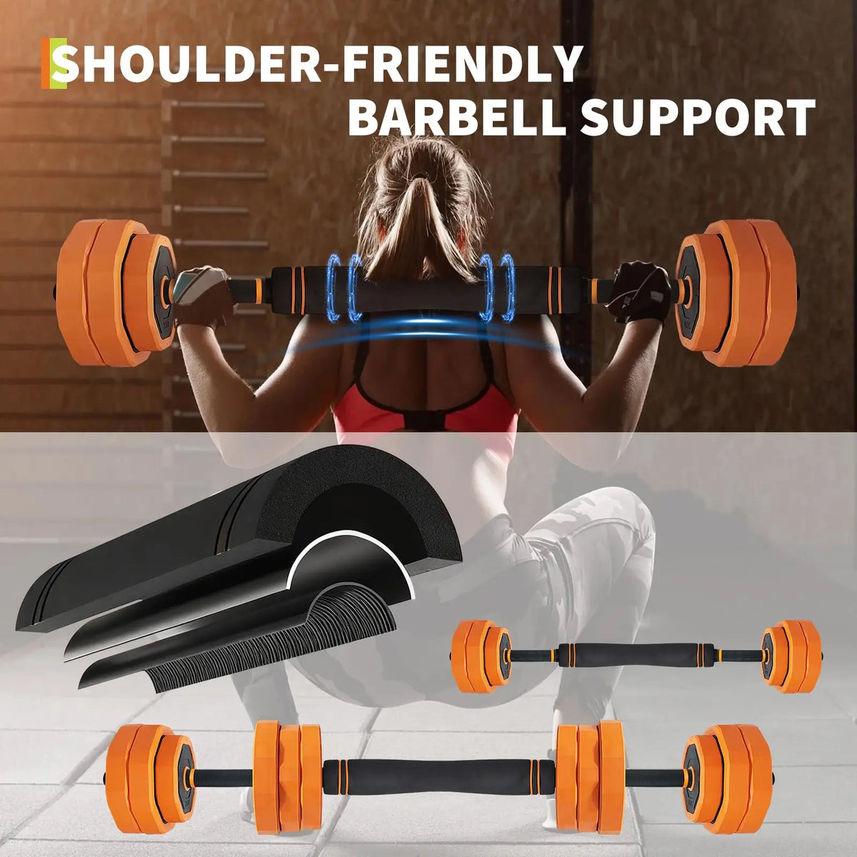 Adjustable Dumbbell Set With Barbell Connector For Home Gym