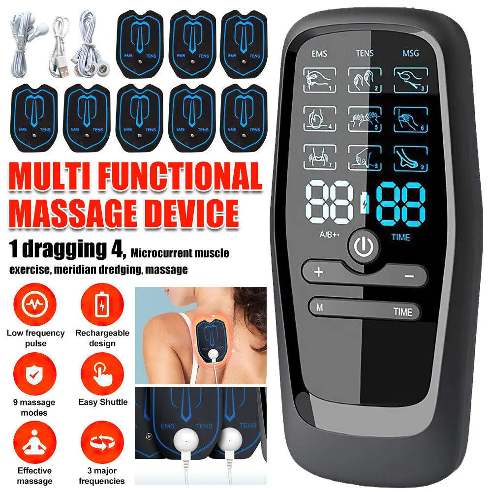Jitesy Rechargeable TENS EMS Muscle Stimulator for Pain Relief