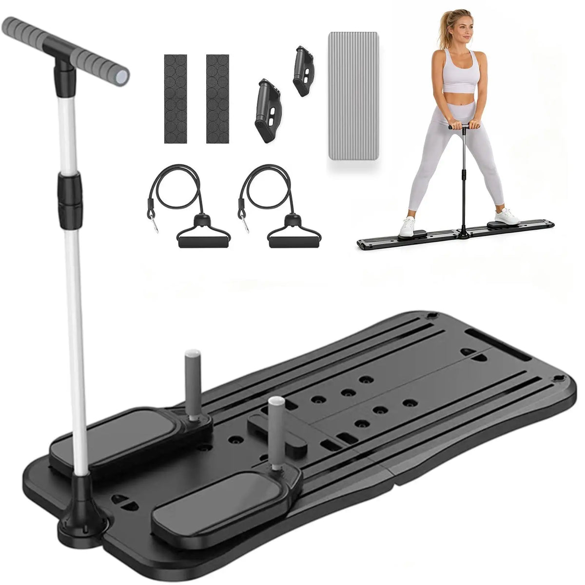 Foldable Pilates Board With Adjustable Resistance For Full Body Training