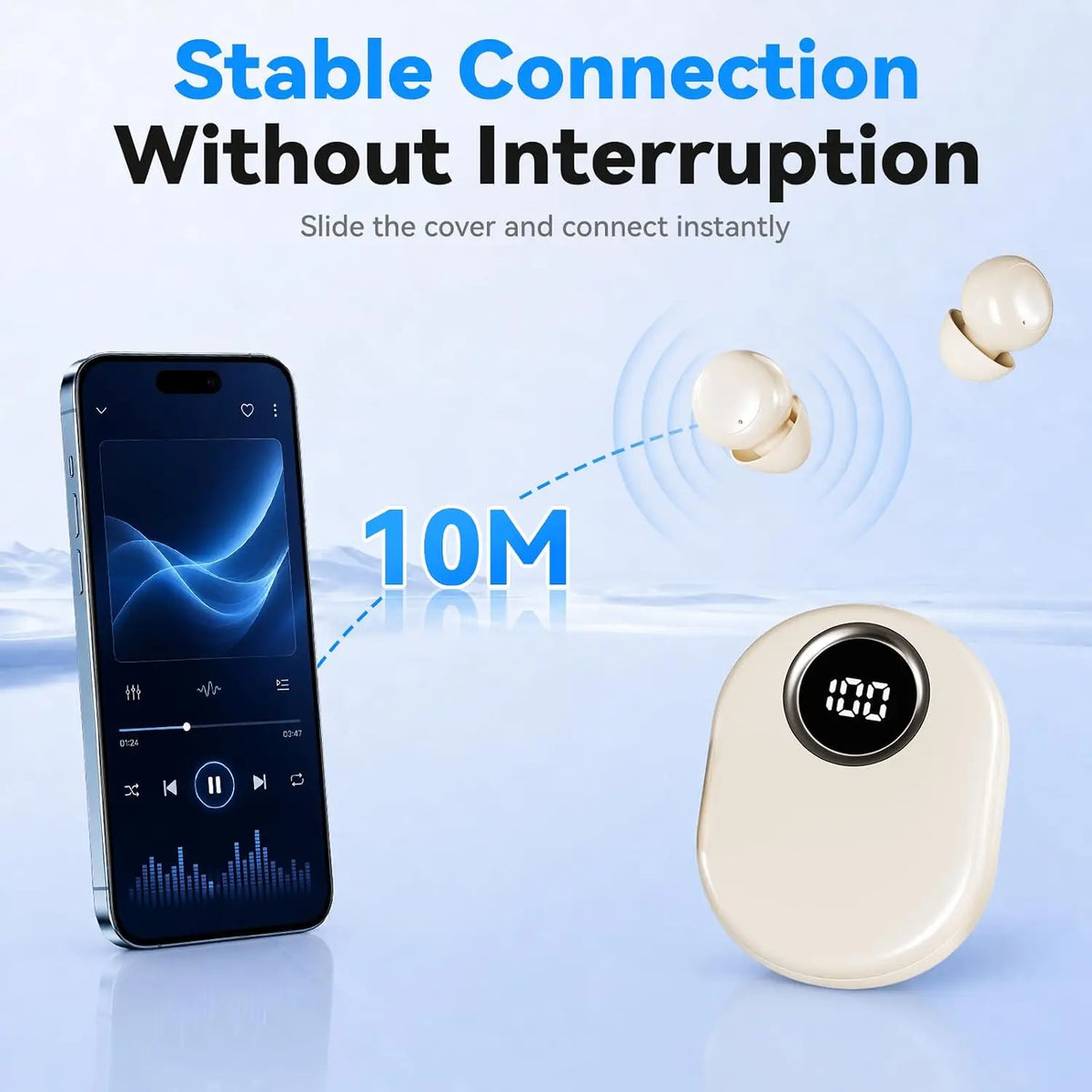 INSONIXN Invisible Wireless Bluetooth Earbuds With Active Noise Cancellation