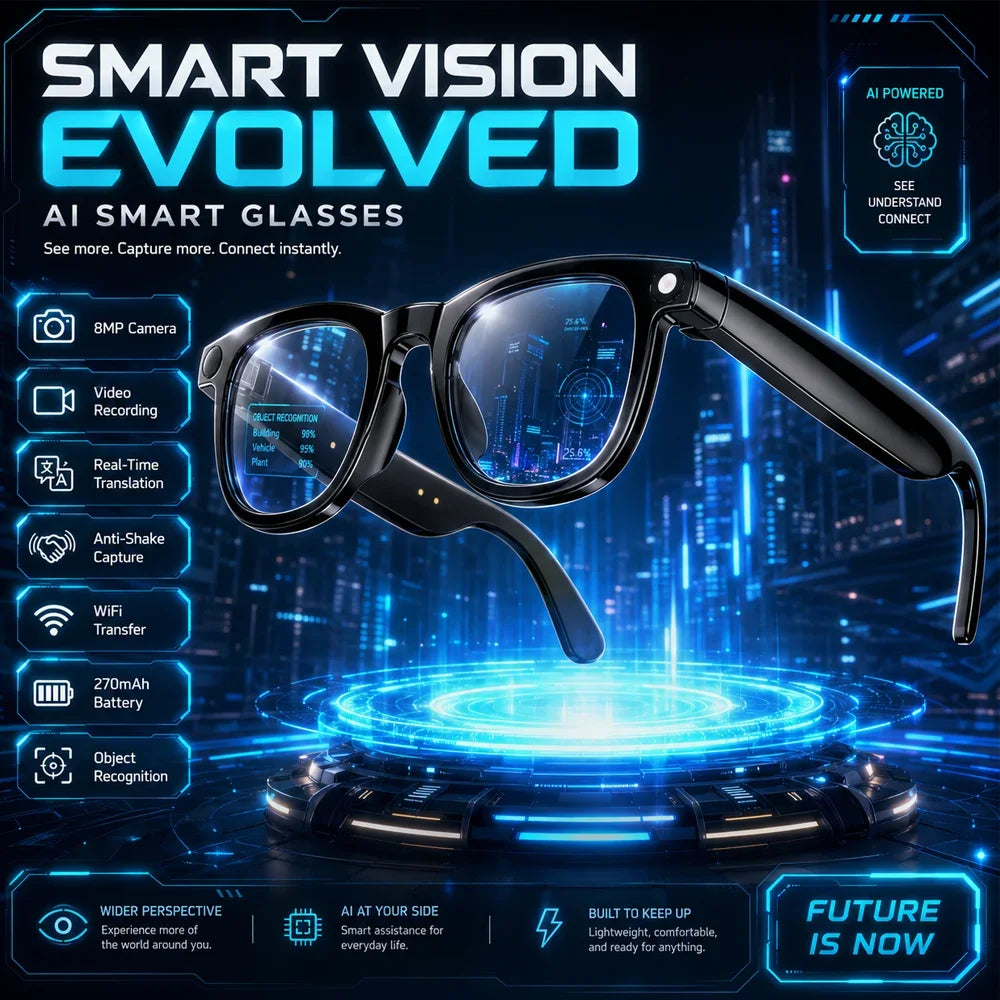 Yaocx AI Smart Glasses With HD Camera And Translation