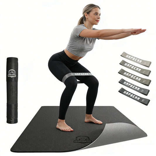 HAPBEAR Non Slip TPE Yoga Mat for Home Workout Pilates