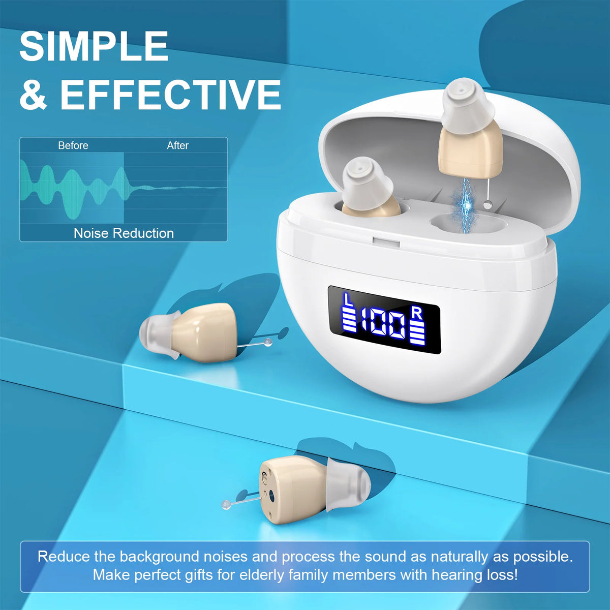 K&FCOPTEE Rechargeable Invisible Hearing Amplifiers With Noise Reduction