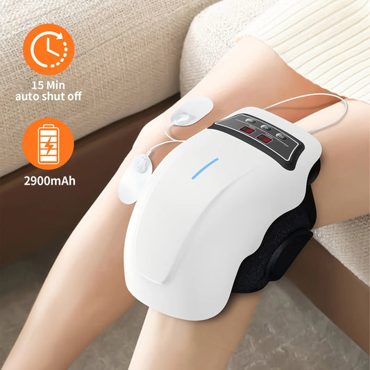 Ekmoey Cordless Heated Knee Massager With Adjustable Vibration Settings