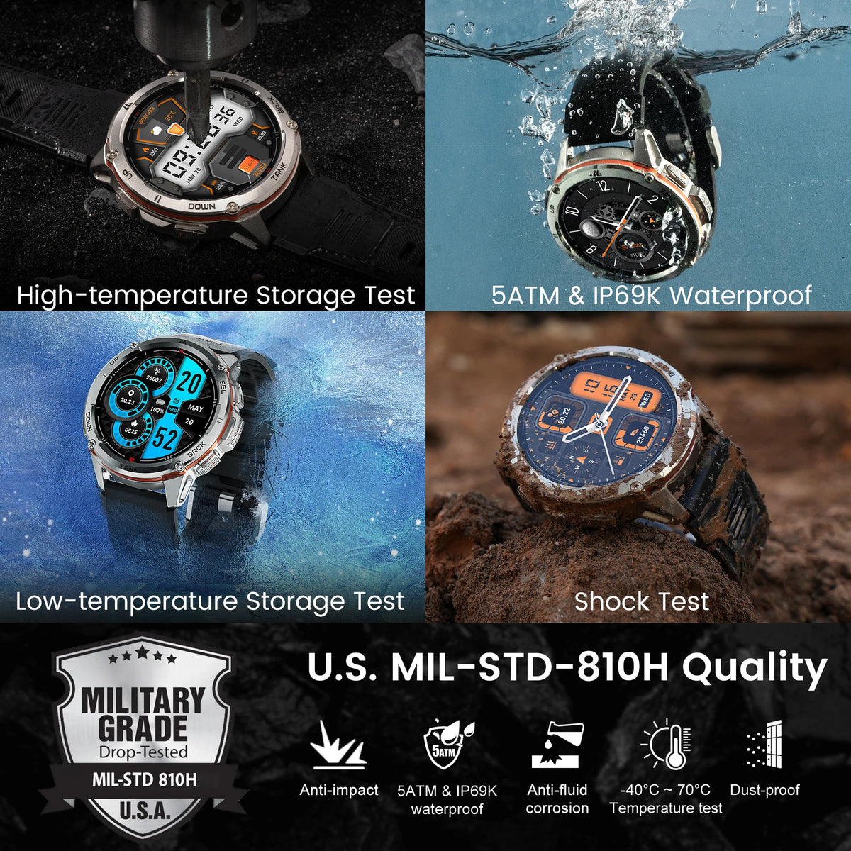 KOSPET TANK T3 Ultra GPS Rugged AMOLED Fitness Smartwatch