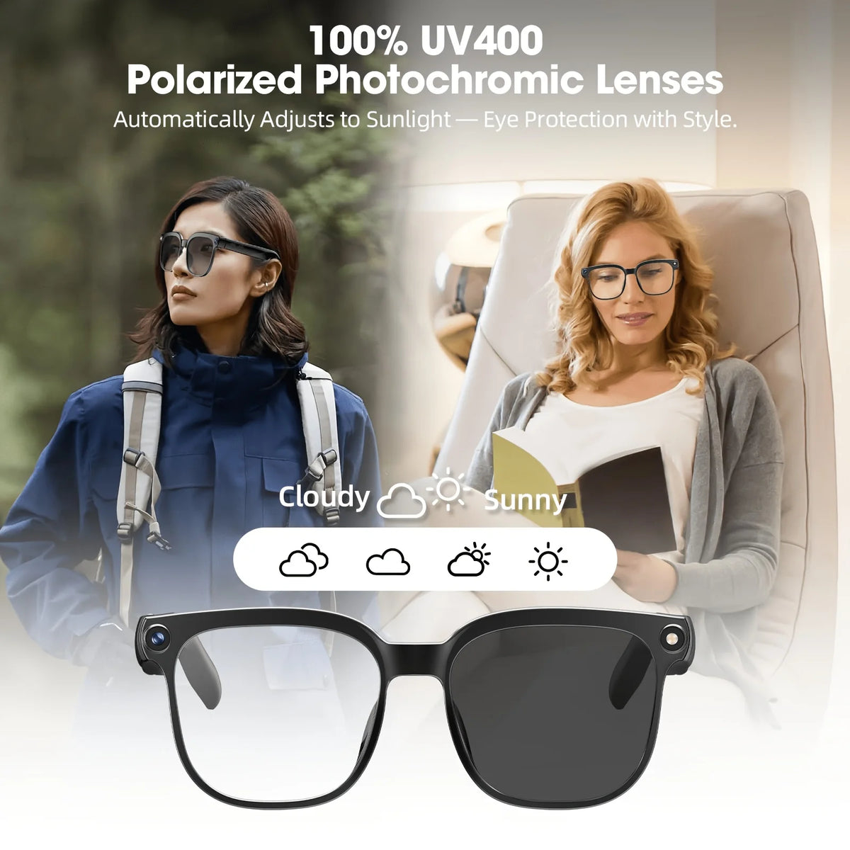 Smart Camera Glasses With HD Video Bluetooth And AI Translation