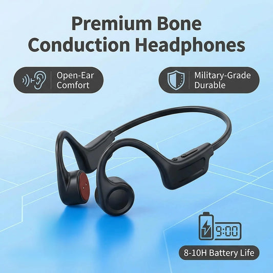 Wireless Bone Conduction Open Ear Headphones With HiFi Sound Waterproof