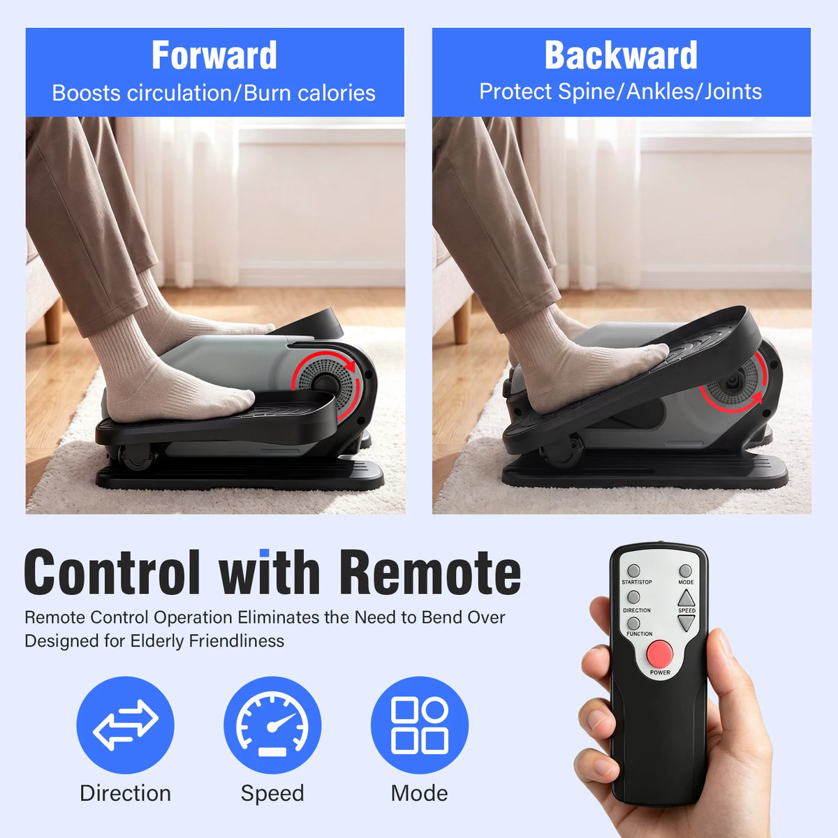 Gamewiu Under Desk Electric Elliptical Trainer With Dual Modes