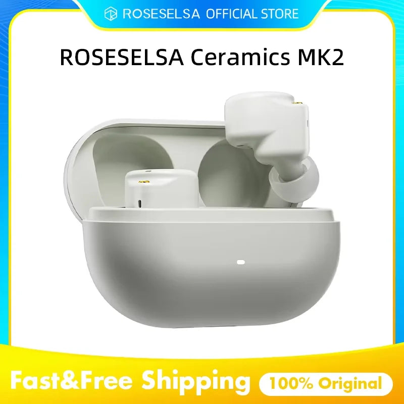 ROSESELSA CERAMICS MK2 Wireless Earbuds With Active Noise Cancellation