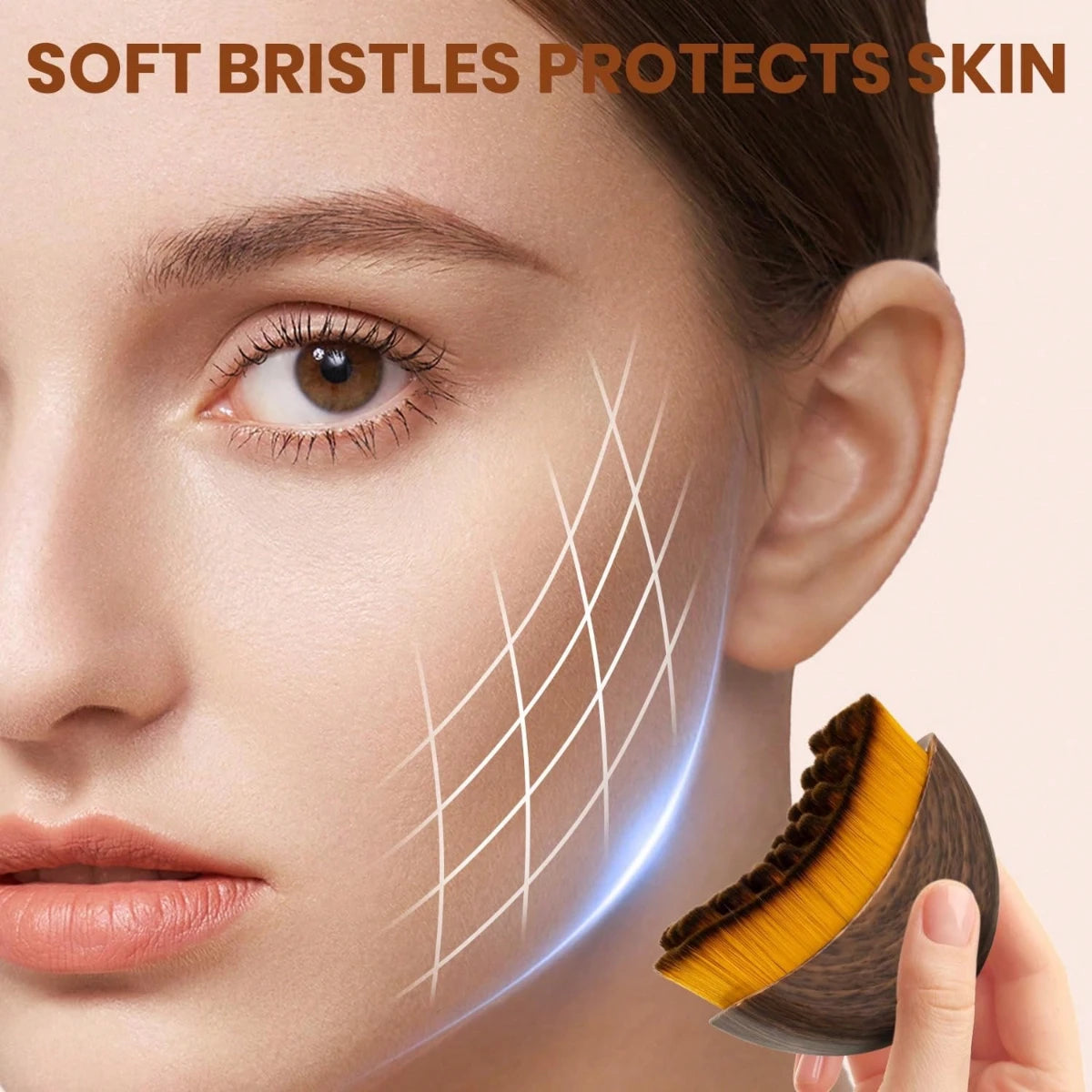 Lymphatic Contour Face Brush for Jawline Sculpting and Drainage Massage