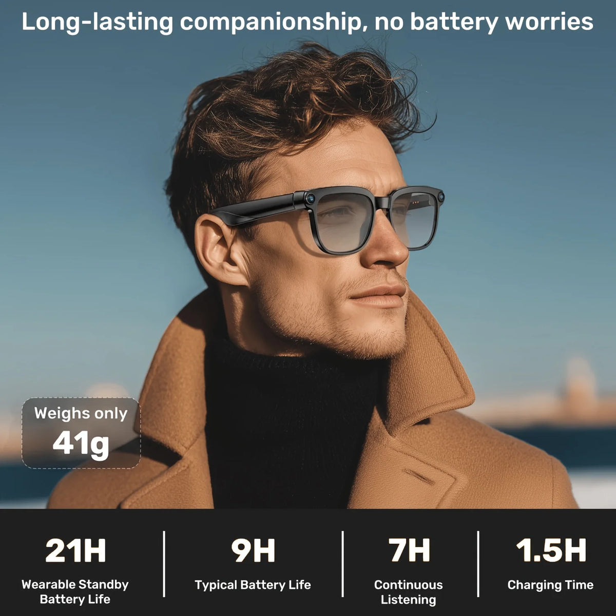 Smart Camera Glasses With HD Video Bluetooth Audio And Translation