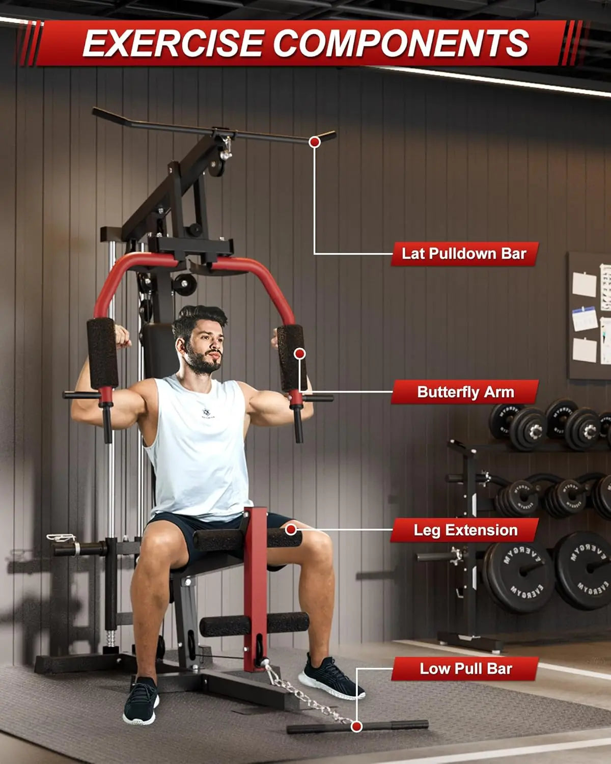 HiMISS 5-in-1 Home Gym System for Full Body Strength Training