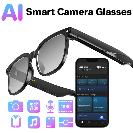 Smart Camera Glasses With HD Video Bluetooth Audio And Translation