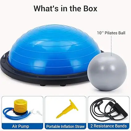 Half Exercise Ball Trainer With Resistance Bands And Pump