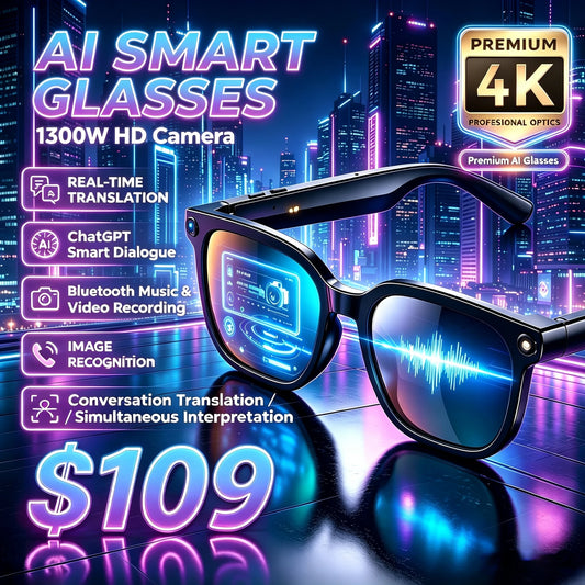 AI Smart Glasses With Real Time Translation And HD Camera