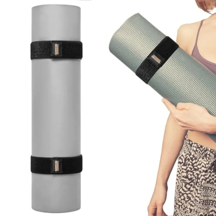 Adjustable Heavy Duty Yoga Mat Strap With Elastic Bungee Organizer