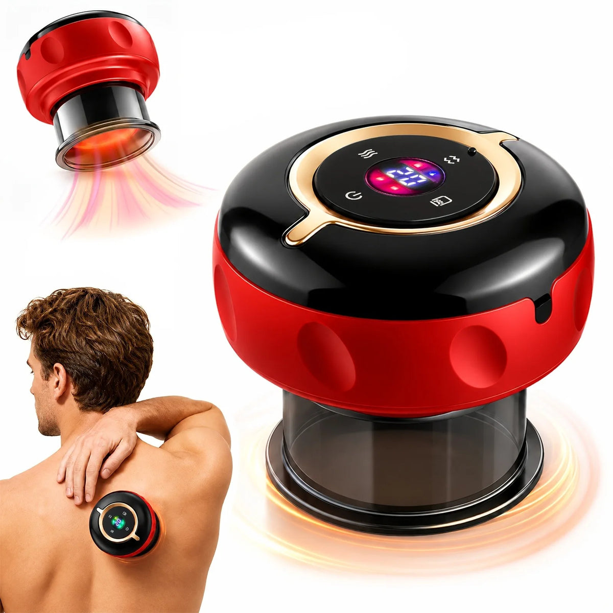 Jitesy Electric Cupping Massager With Heat And Microcurrent Therapy