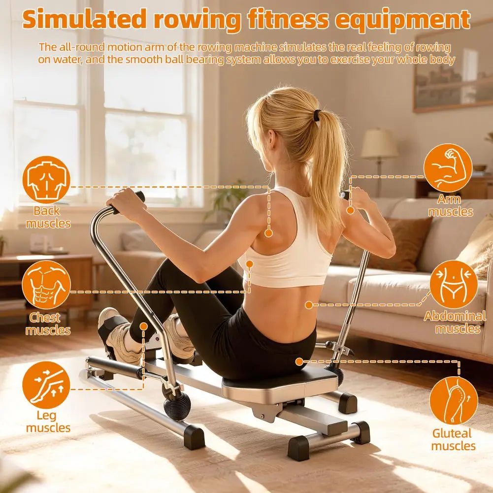 Home Hydraulic Rowing Machine With LCD Monitor And Adjustable Resistance