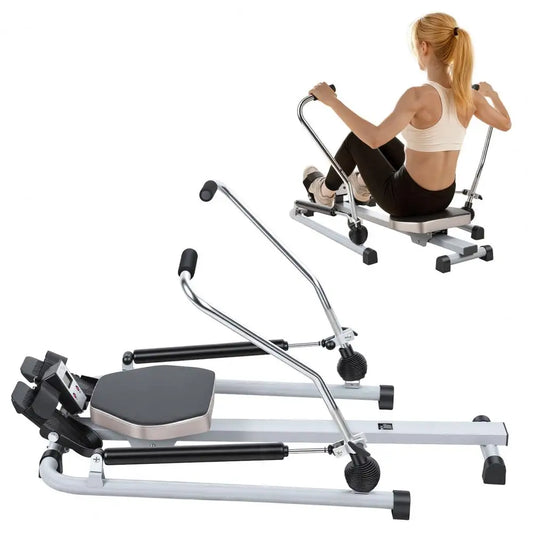 Home Hydraulic Rowing Machine With LCD Monitor And Adjustable Resistance