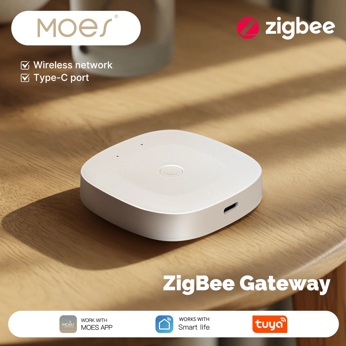 MOES Smart Home Hub With Bluetooth Zigbee And Tuya Compatibility