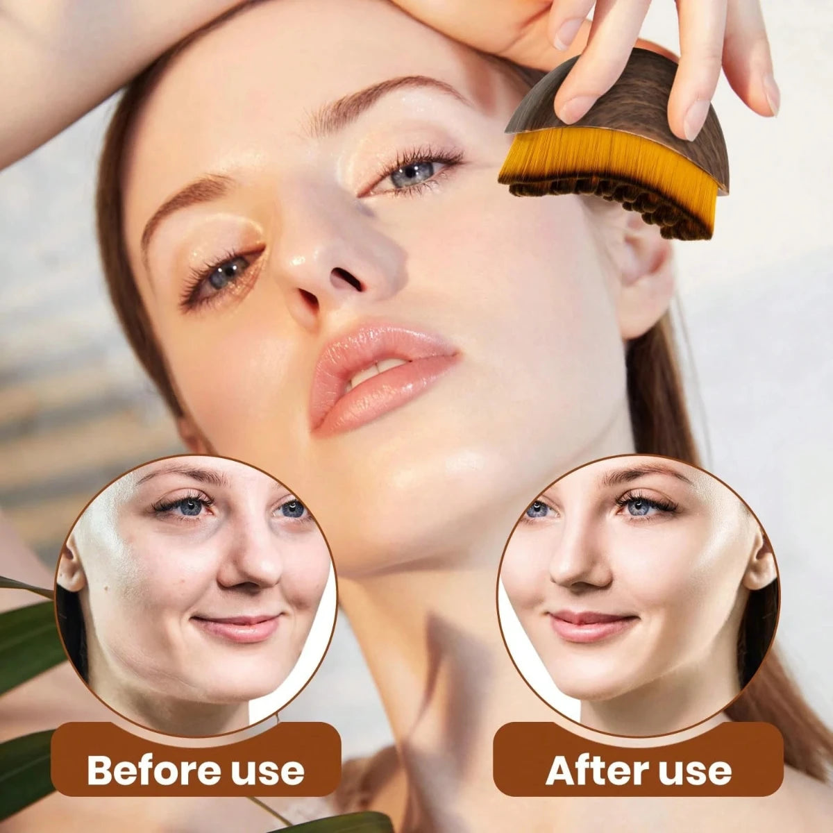 Lymphatic Contour Face Brush for Jawline Sculpting and Drainage Massage