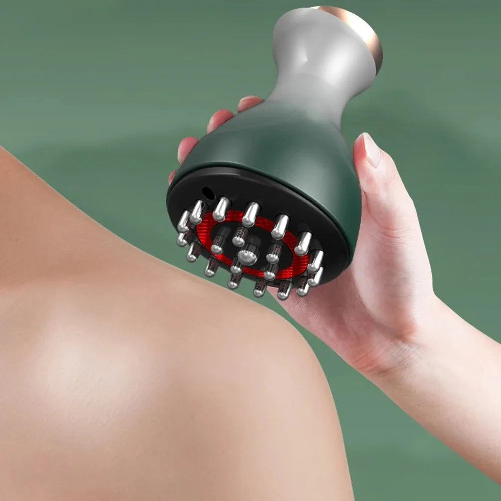 Jitesy Electric Meridian Brush Neck Massager With Heat And Vibration