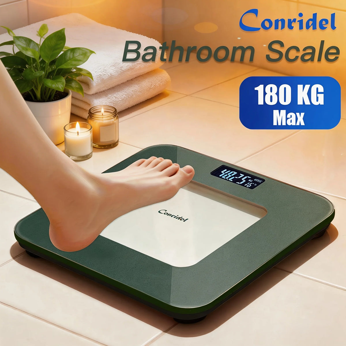 Digital Bathroom Scale With High Accuracy Sensor And LCD Display