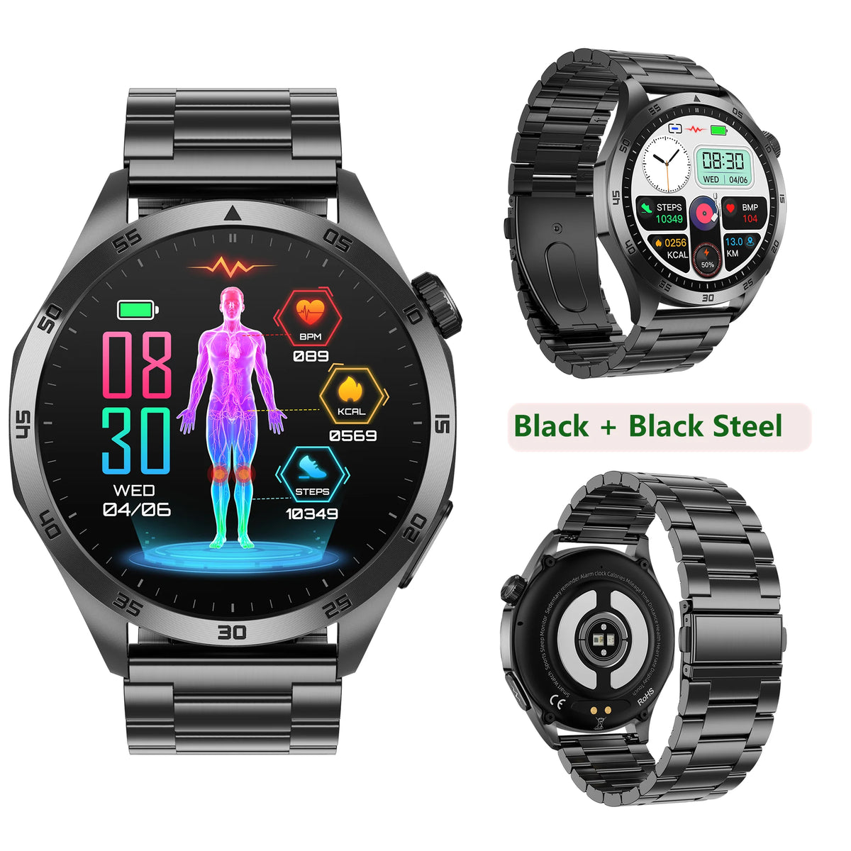 ECG PPG Health Smartwatch With Bluetooth Calling And Activity Tracking