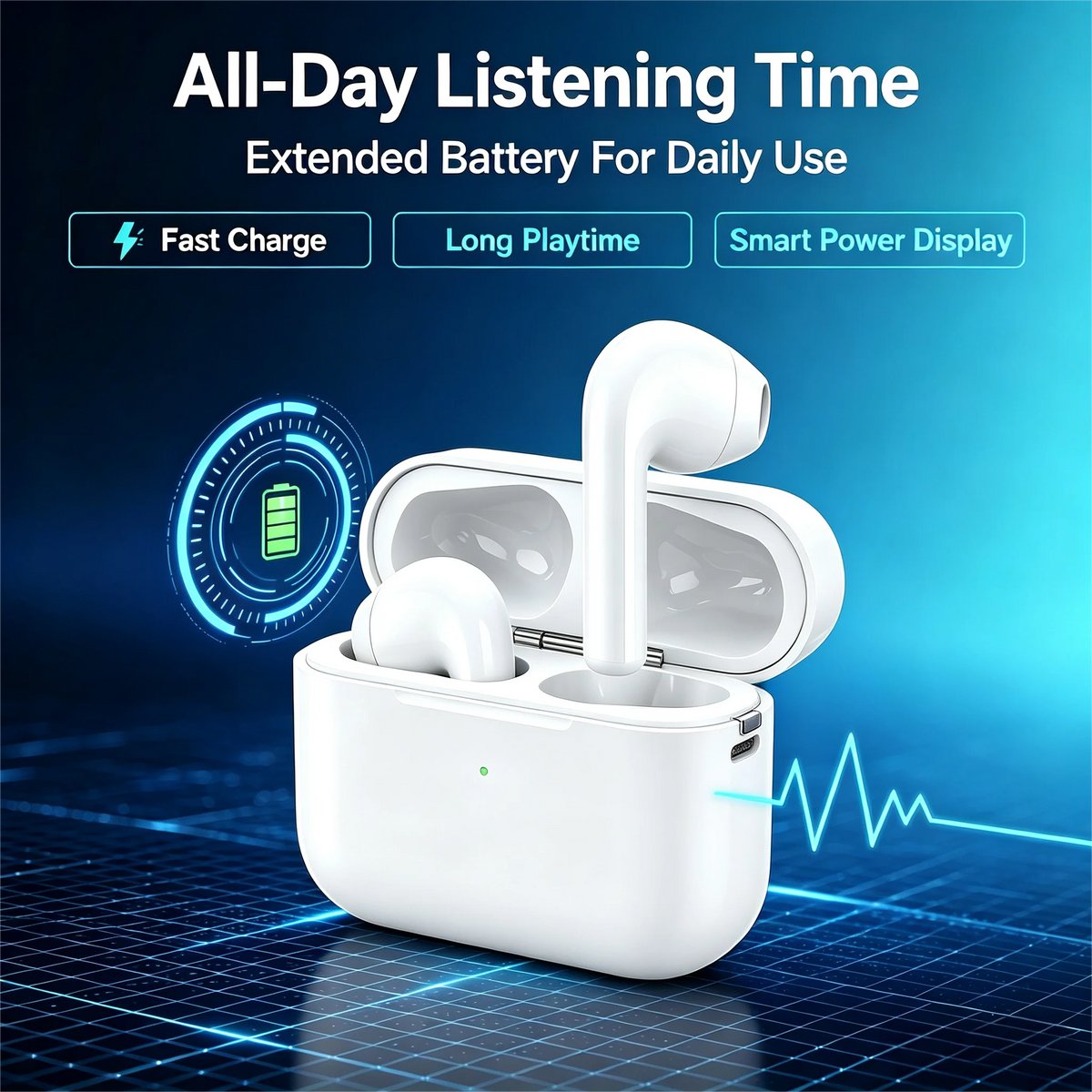 ZZLOVE Wireless Bluetooth Heart Rate Monitor Noise Cancelling Earbuds