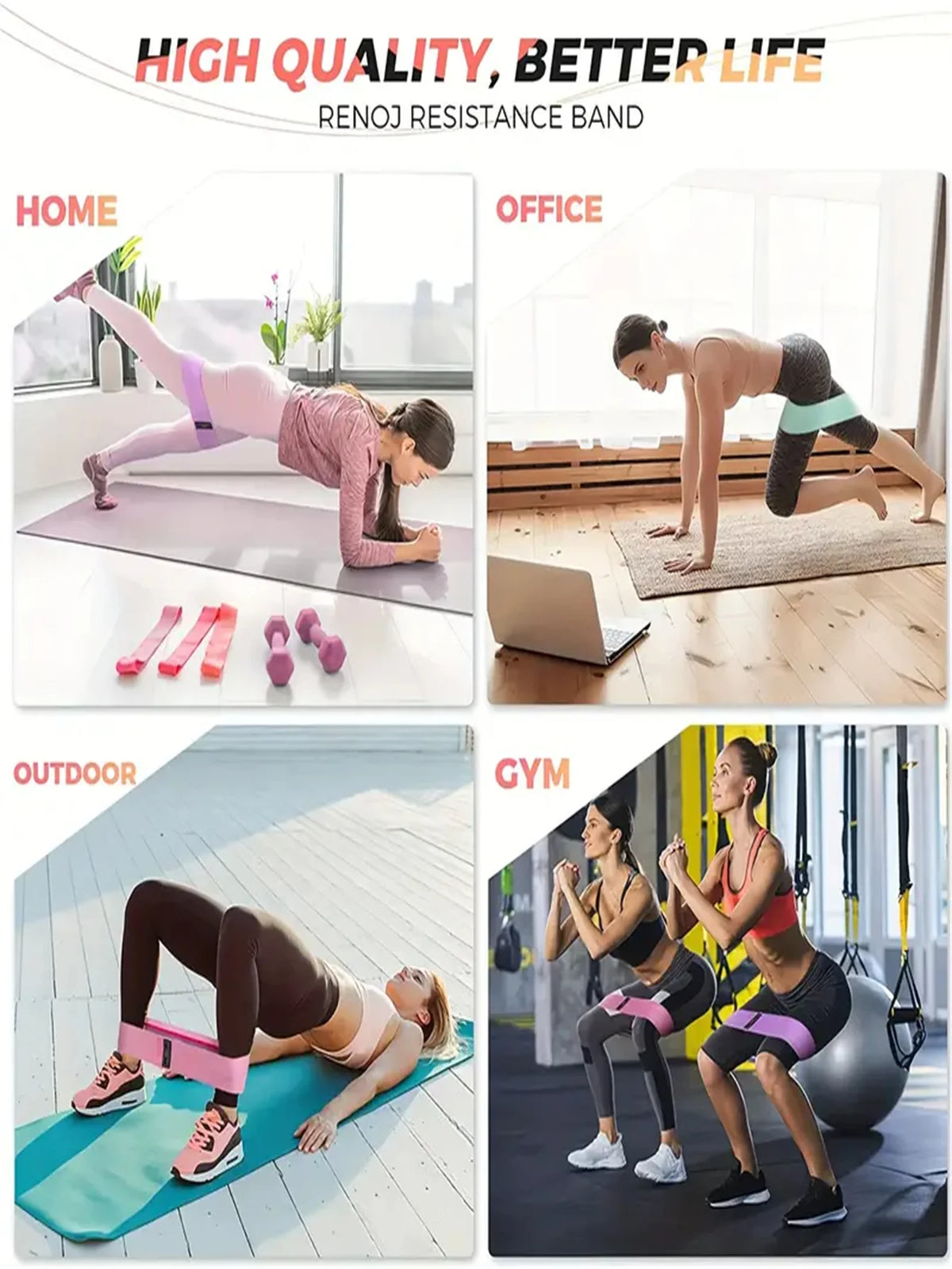 Pilates Resistance Bands for Booty Legs and Full Body Workouts