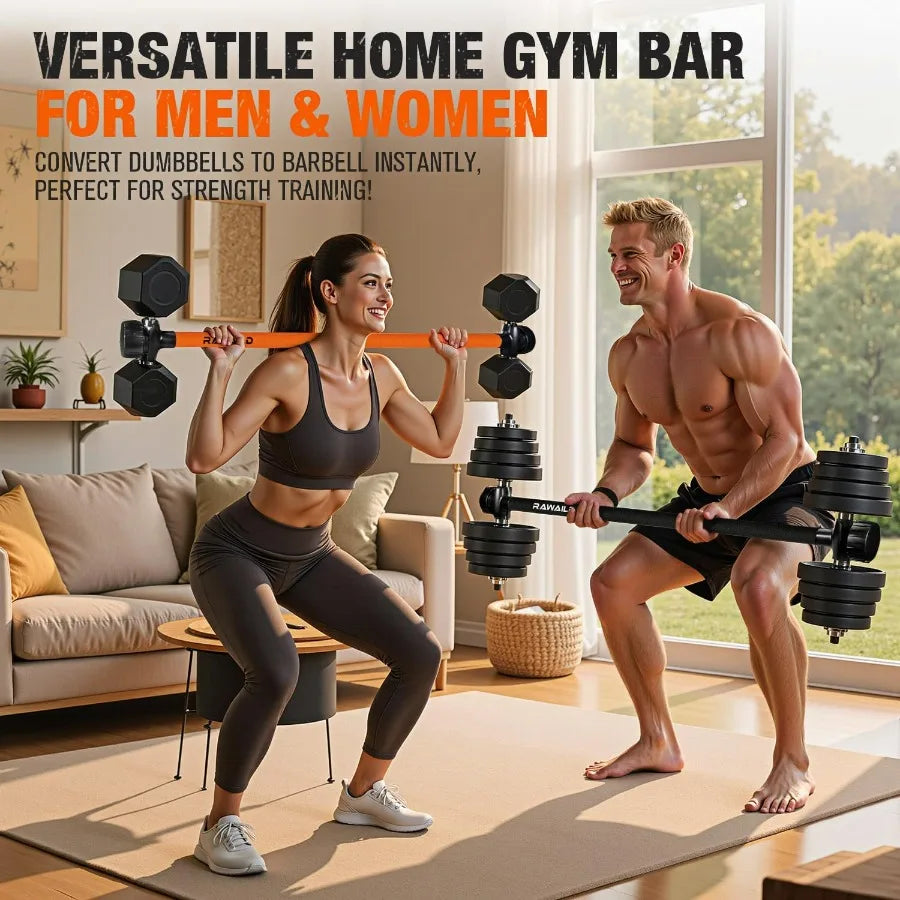 Dumbbell Converter Barbell Adapter for Bench Press Squats and Deadlifts