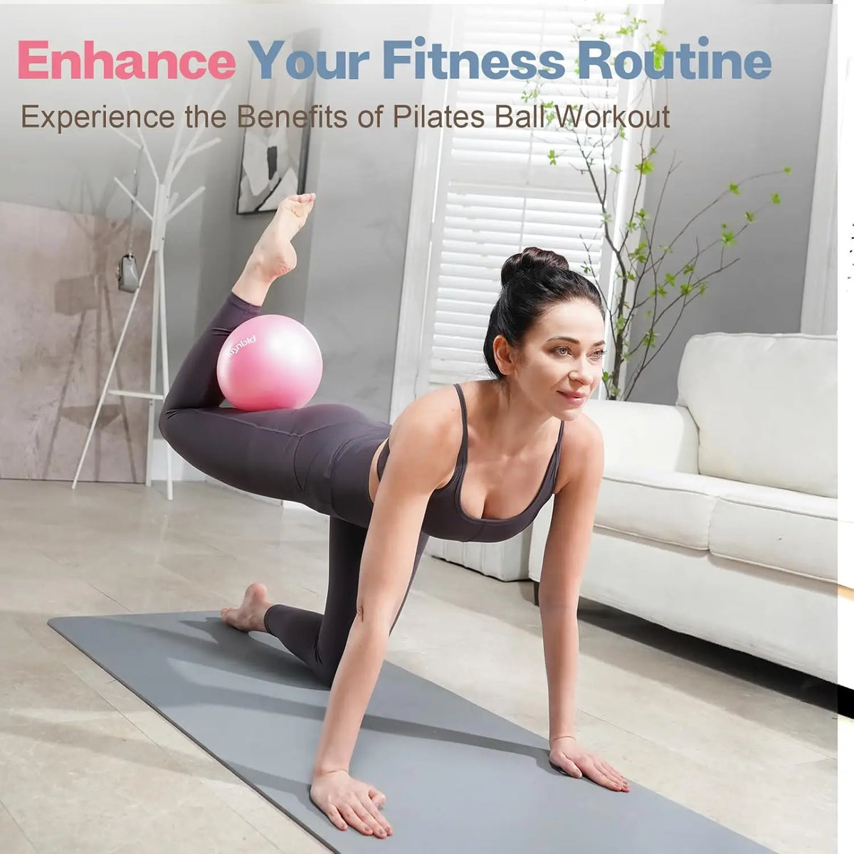 Kisnbld Anti Burst Pilates Ball for Fitness and Core Training