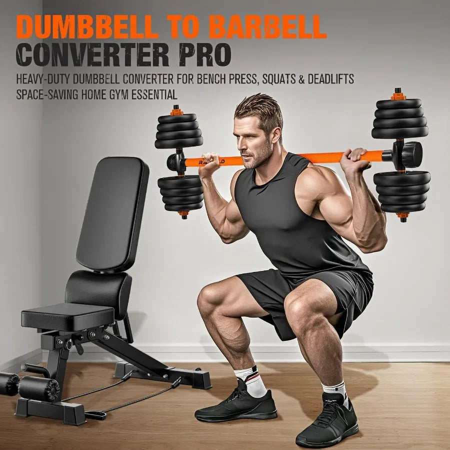 Dumbbell Converter Barbell Adapter for Bench Press Squats and Deadlifts