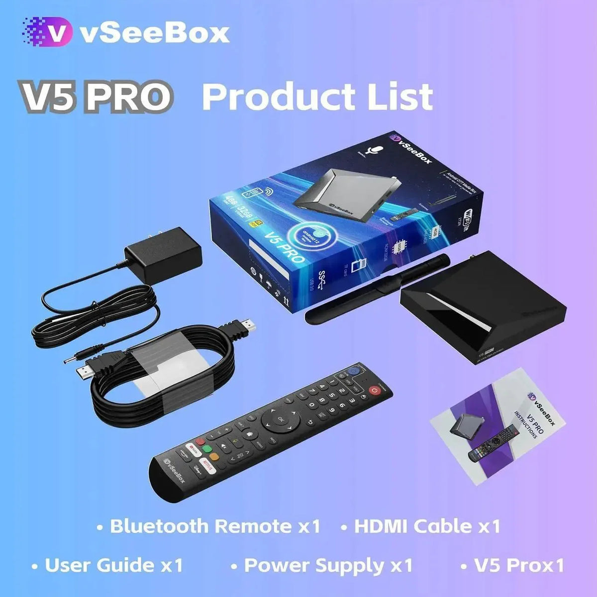 VseeBox Android TV Streaming Box With Voice Control 8K Support