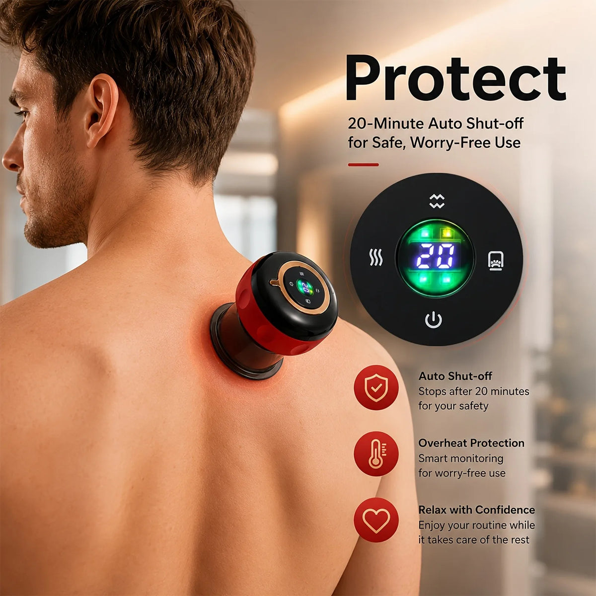 Jitesy Electric Cupping Massager With Heat And Microcurrent Therapy