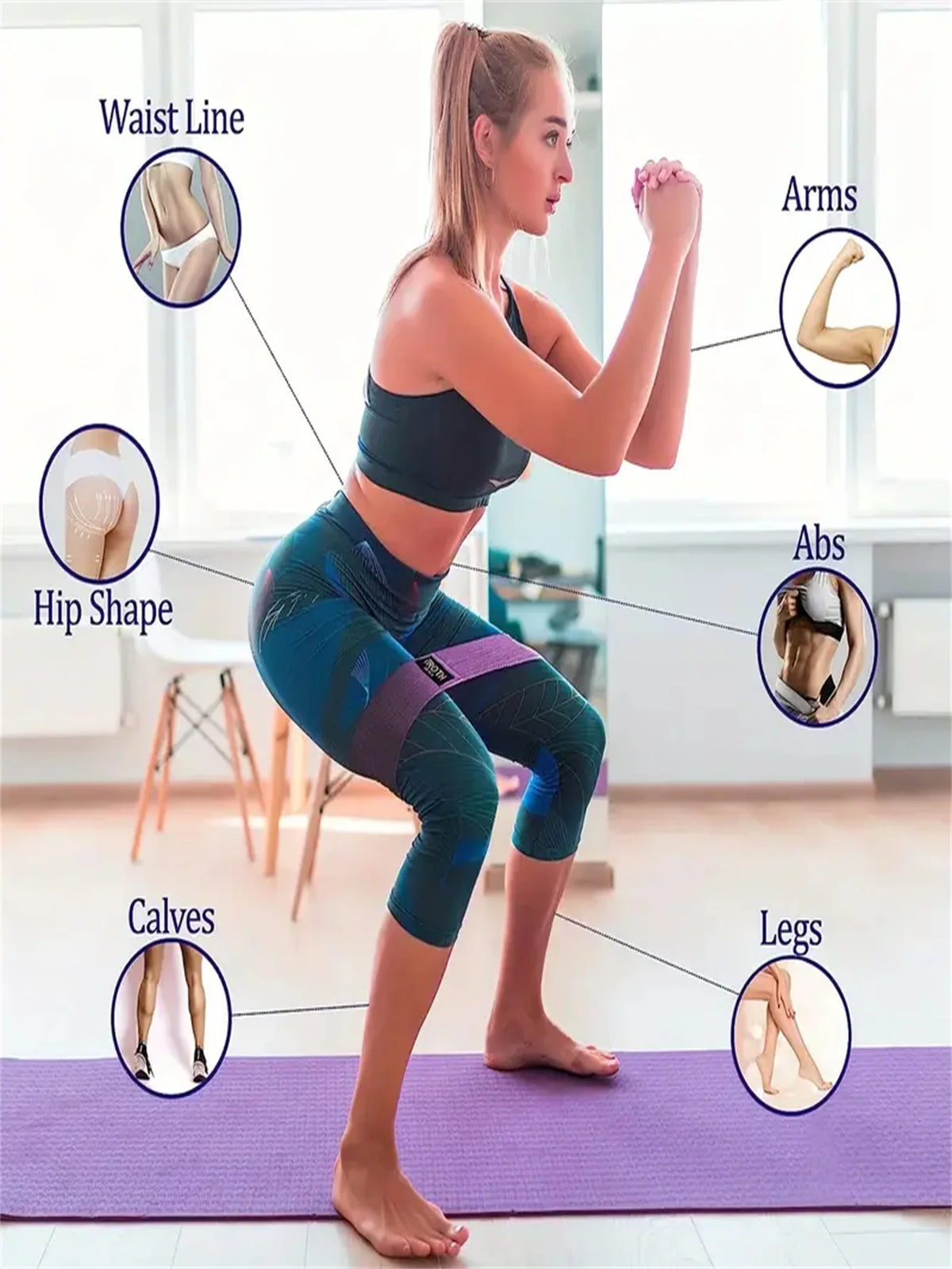 Pilates Resistance Bands for Booty Legs and Full Body Workouts