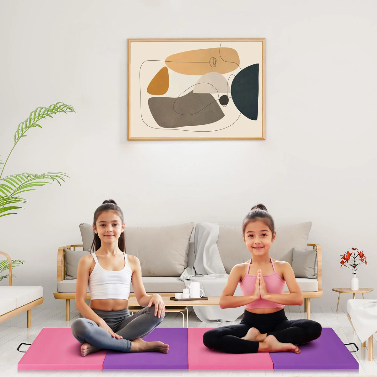 HiMISS Folding Gymnastics Mat for Yoga Pilates and Home Fitness